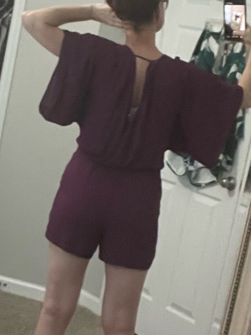 White House Black Market Purple Romper - Picture 9 of 11